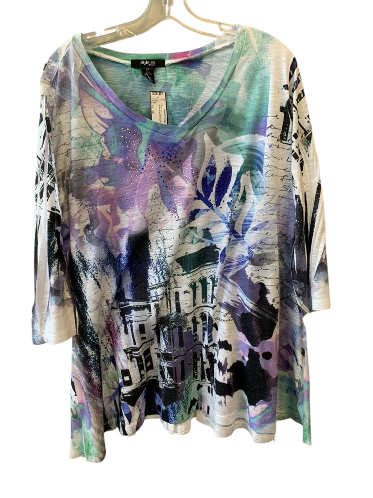 STYLE & CO  3X TOP  W