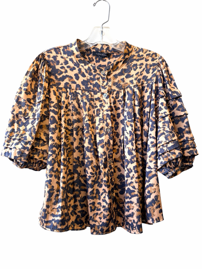 OLIVACEOUS Size large BLOUSE W