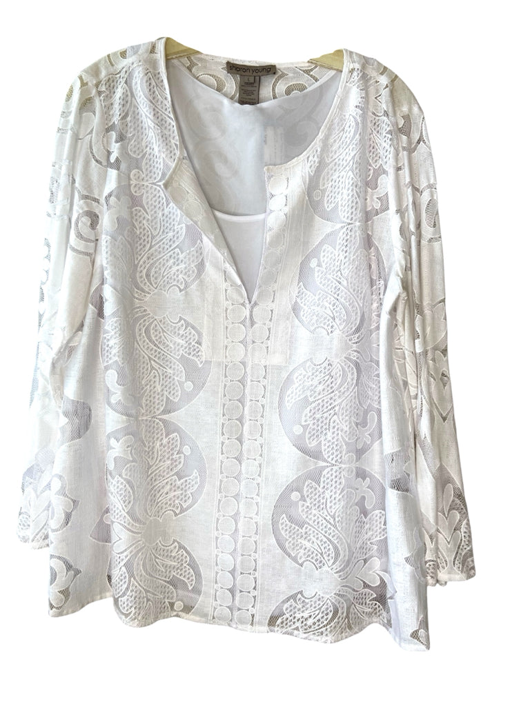 SHARON YOUNG Size large TOP SET W